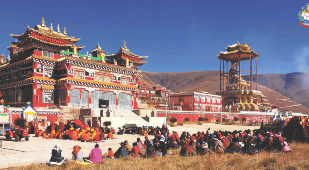A religious gathering at Chanang Monastery.