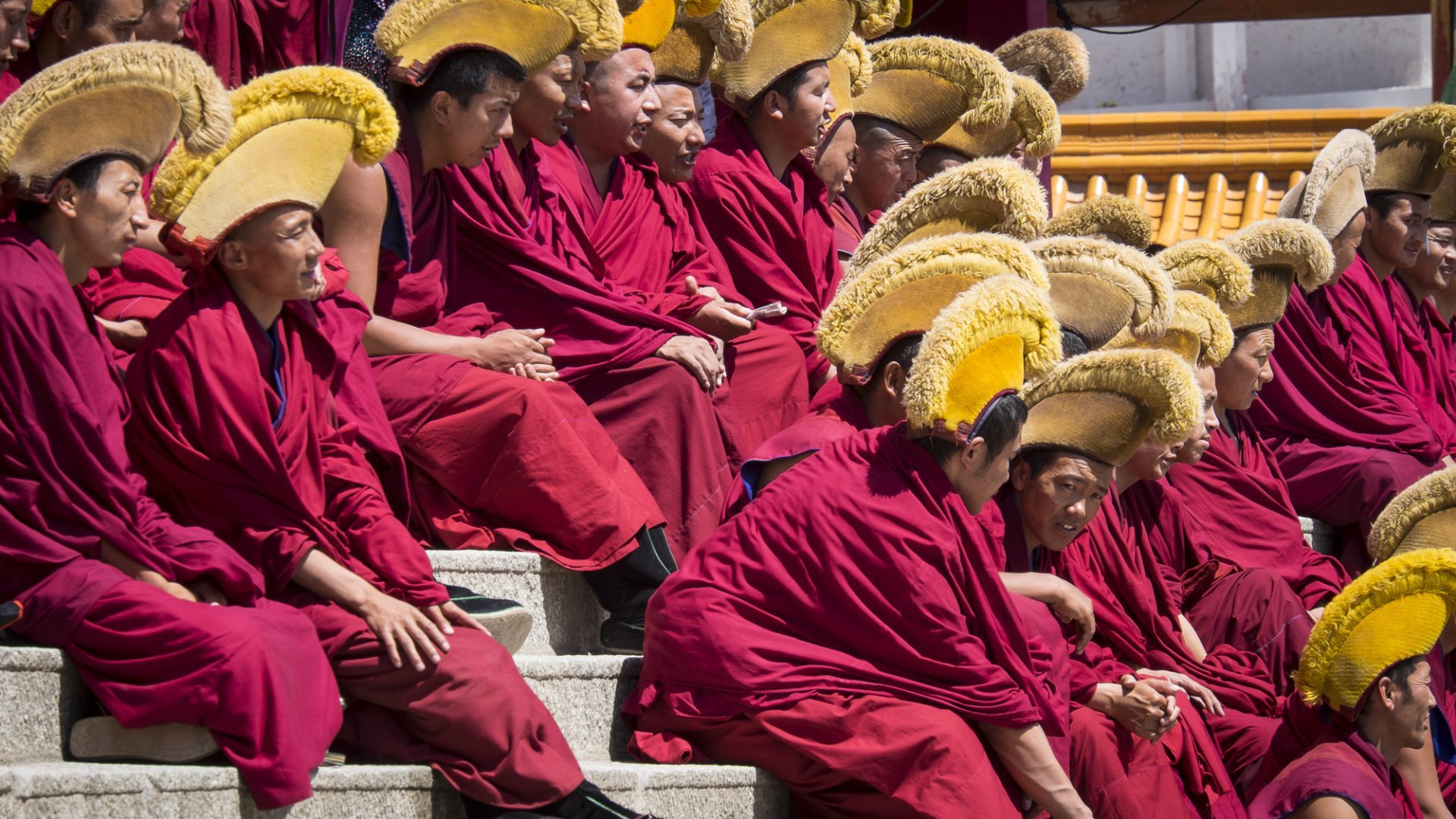 Monks at Labrang Monastery, Xiahe County