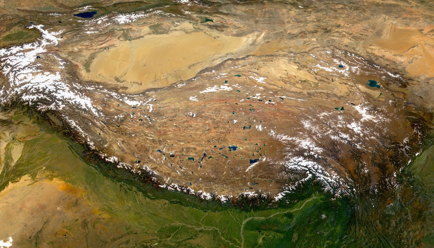 Satellite view of the Tibetan Plateau from NASA's Terra satellite