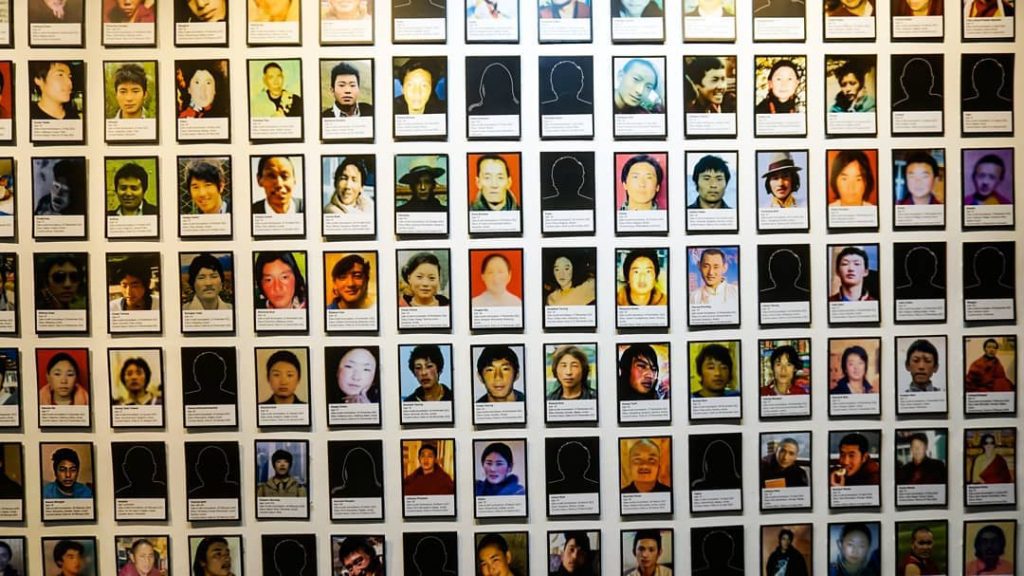 Photos of some of the 150+ Tibetans who have performed self-immolation protests, shown at the Tibet Museum, Dharamsala
