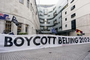 Boycott Beijing banner BBC