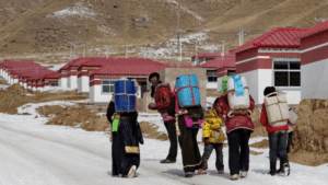 Nomads who have been forcibly relocated to military-style barracks