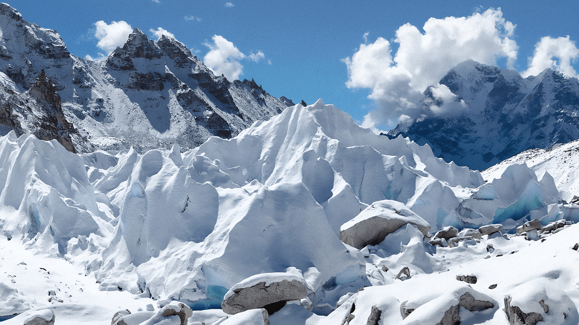 Glaciers in the Tibetan mountains.