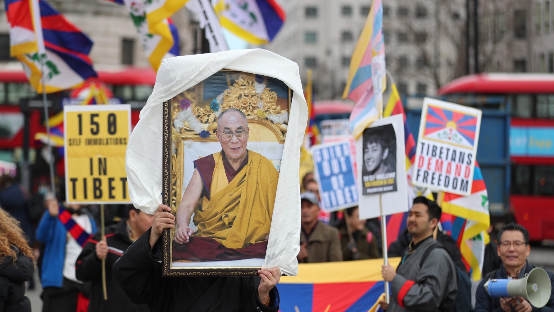 Tibetan Uprising Day in London on March 10, 2022