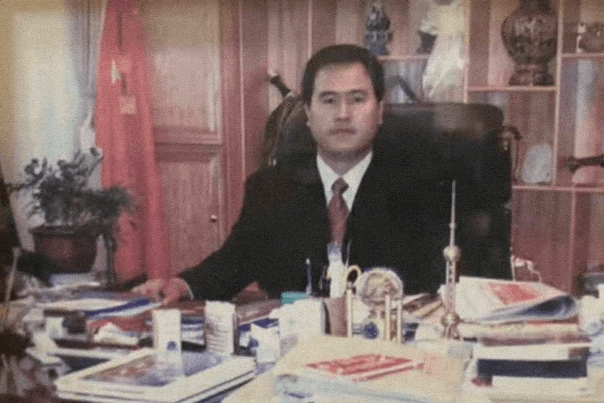 Dorje Tashi in his office prior to his imprisonment in 2008. Image shared by relatives now in exile.